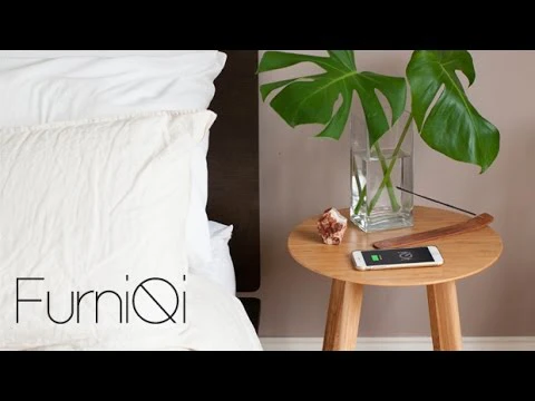 FurniQi - Bamboo Qi Wireless Charging Side Table