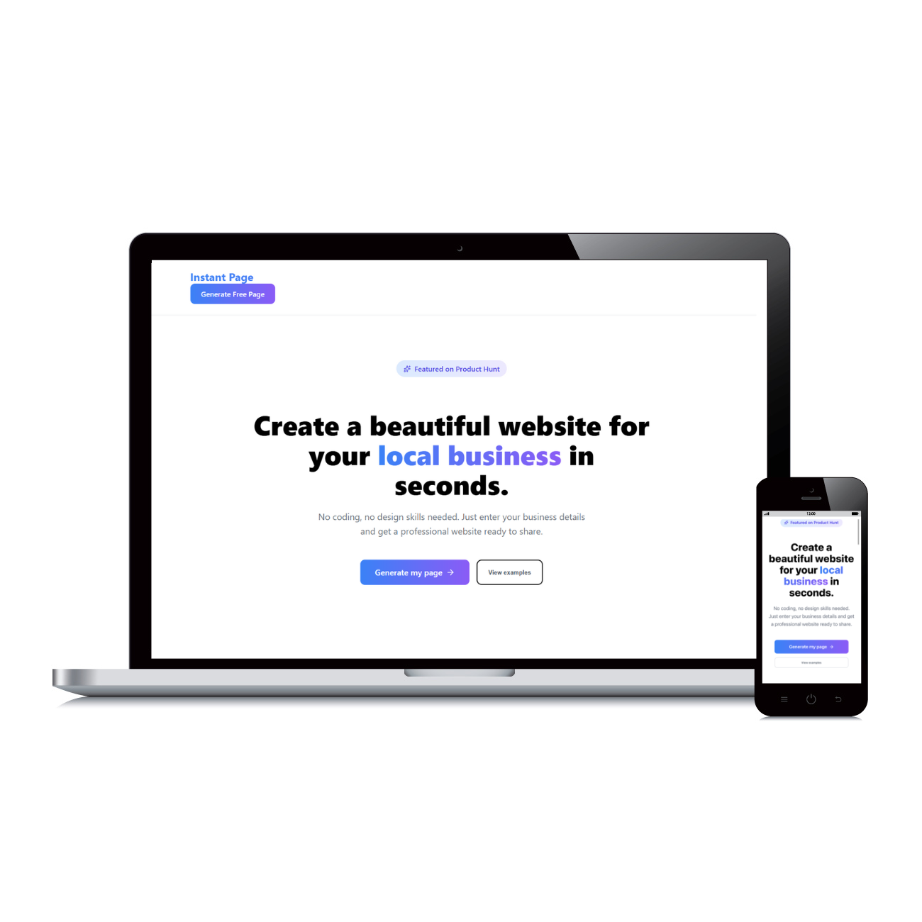 Instant Page - Main product screenshot demonstrating key features and user interface