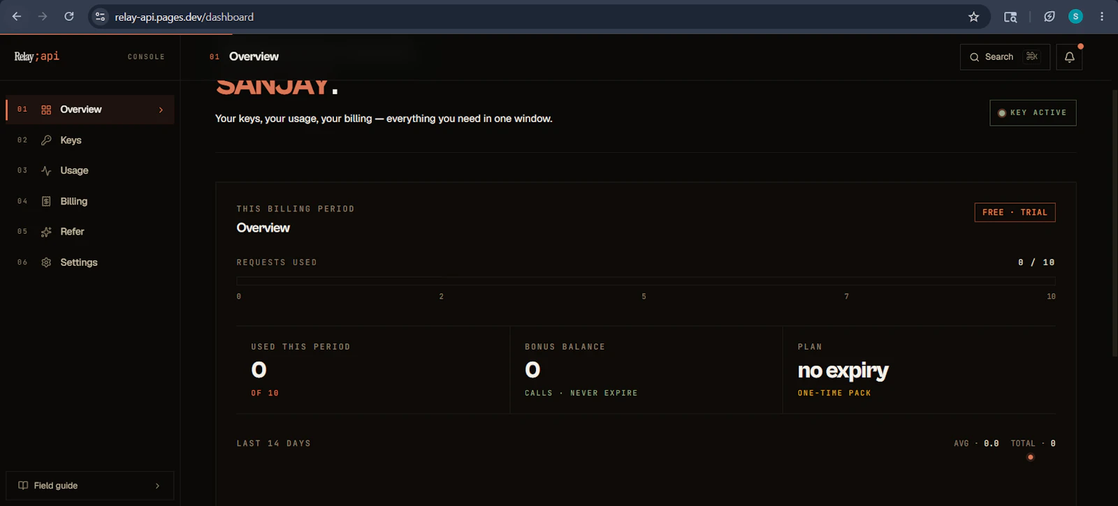 Relay API · Flat screenshot 1