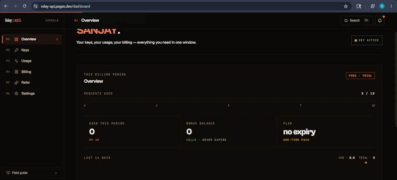 Relay API · Flat screenshot 1