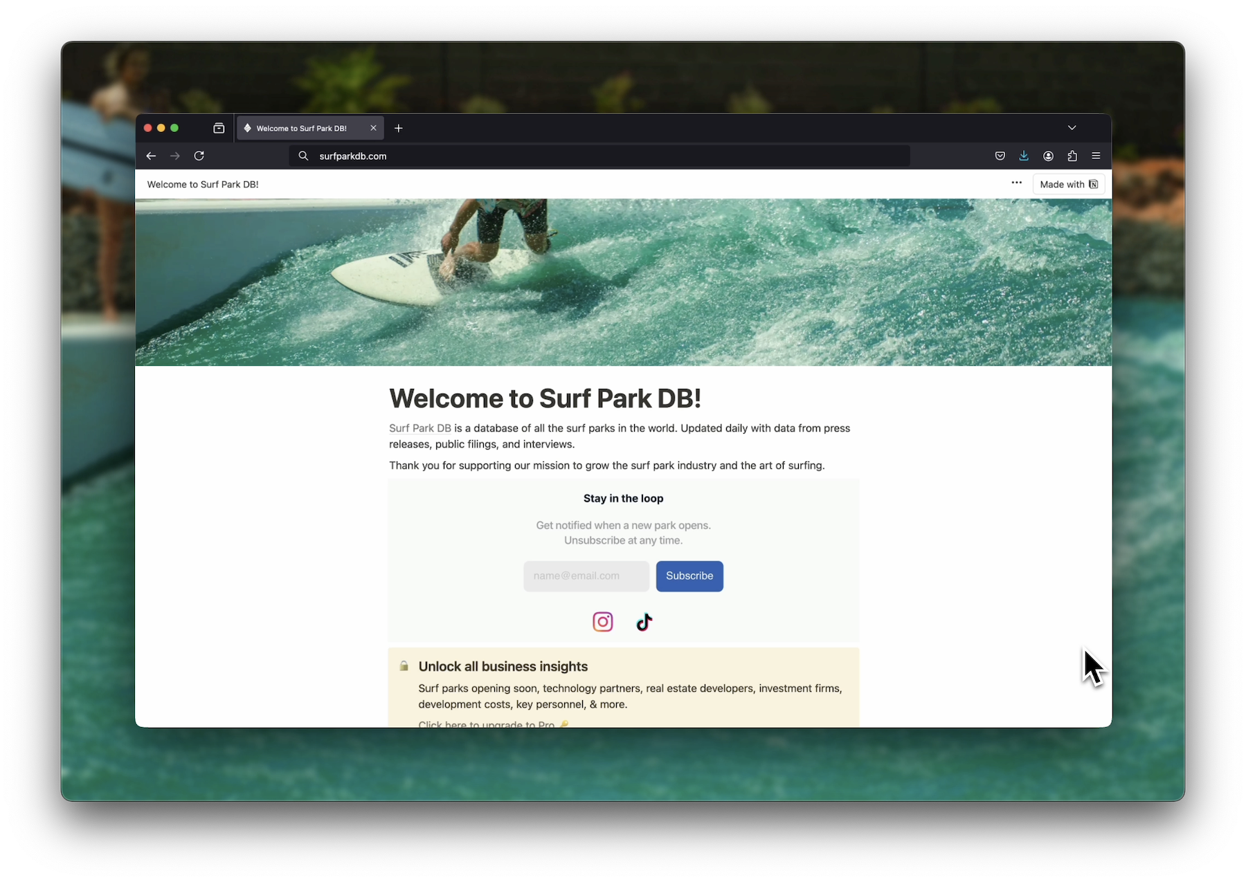 Media Surf Park DB - Mọi công viên lướt sóng và hồ bơi sóng trên thế giới được cập nhật hàng ngày 2