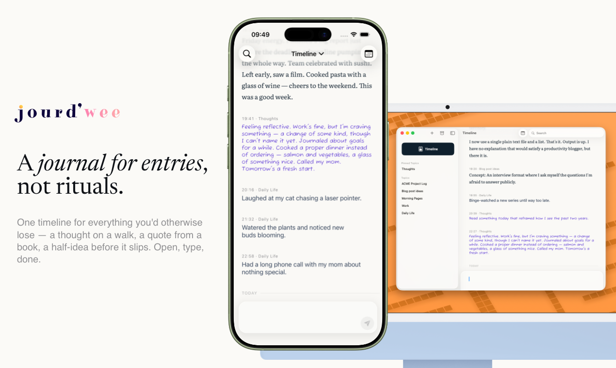 Jourdwee — A timeline journal gallery image