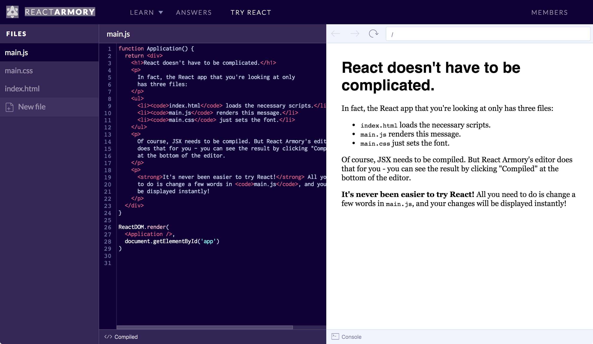 React Armory Live Editor media 1