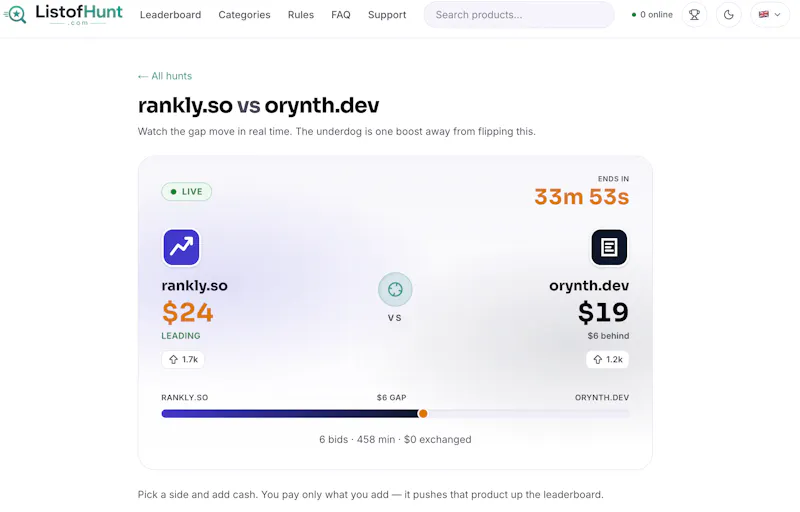 ListofHunt : The internet's front page. screenshot 2
