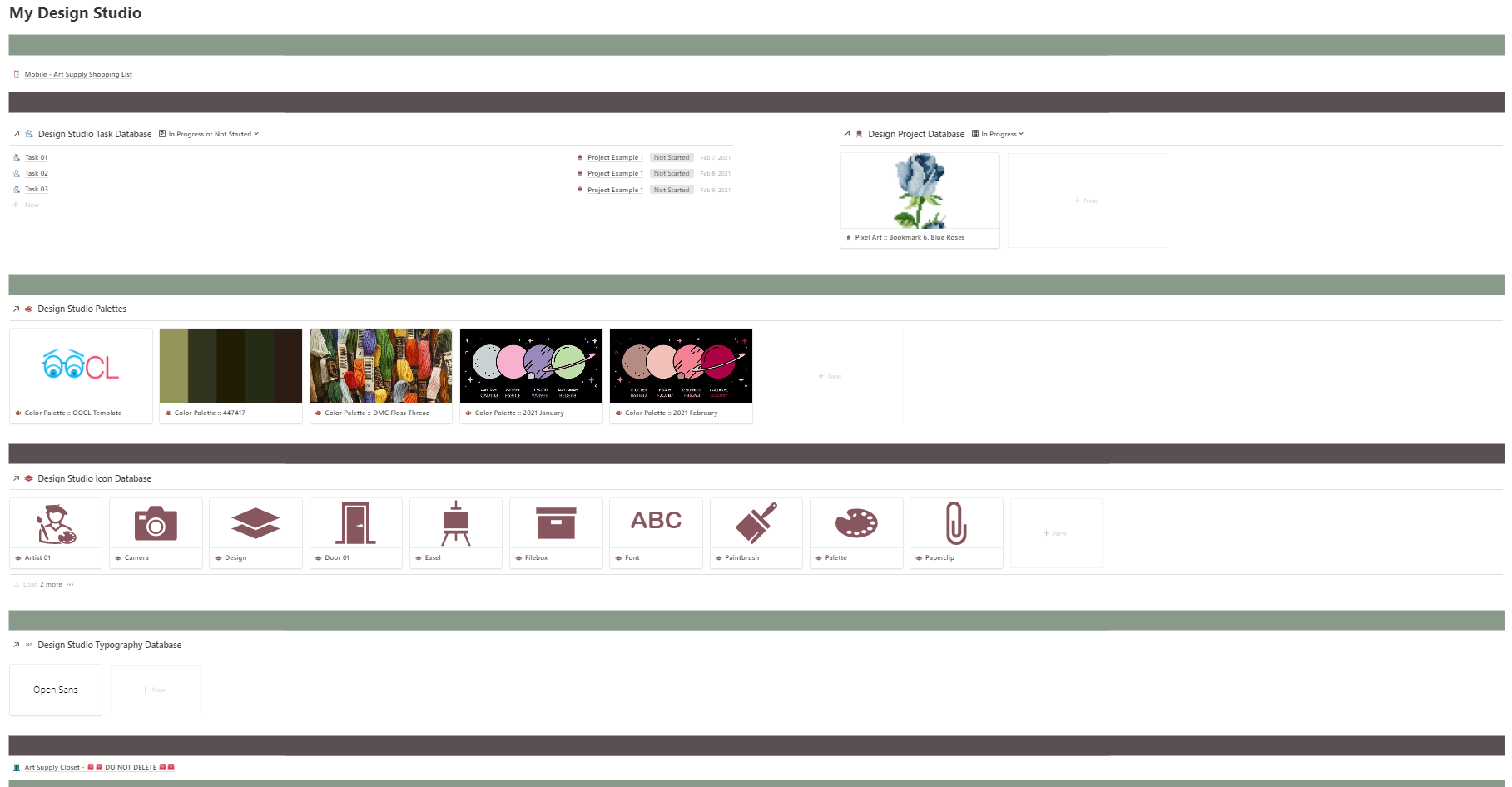 My Design Studio in Notion gallery image