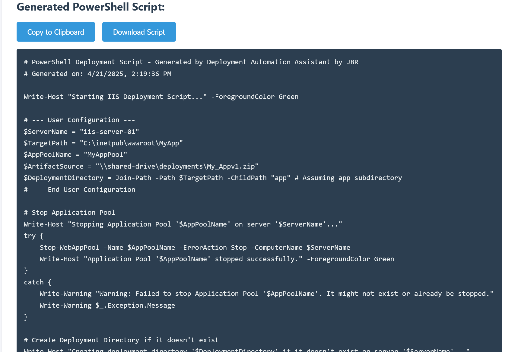 Deployment Script Generator gallery image