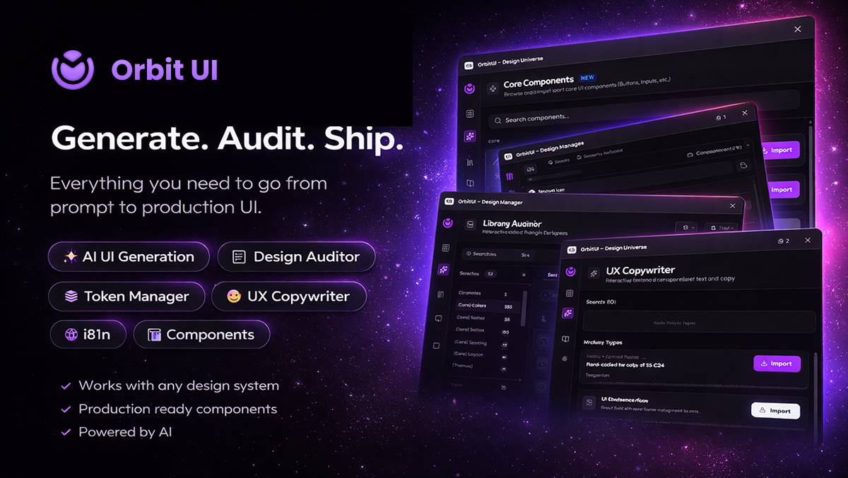 OrbitUI - Main product screenshot demonstrating key features and user interface