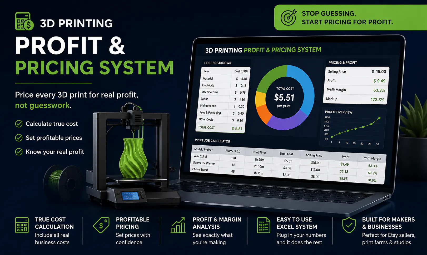 3D Printing Profit & Pricing System gallery image