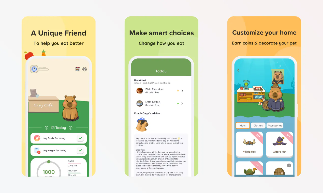 Capy Diet: The world's cutest diet coach | Product Hunt