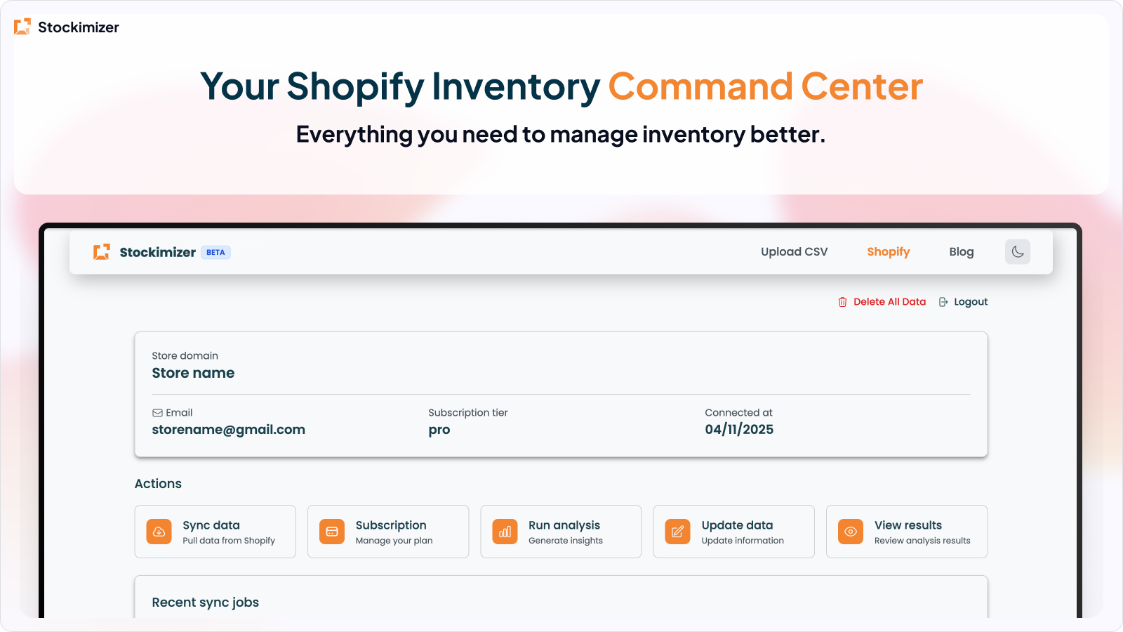 Stockimizer - Screenshot 4 showing product features and functionality