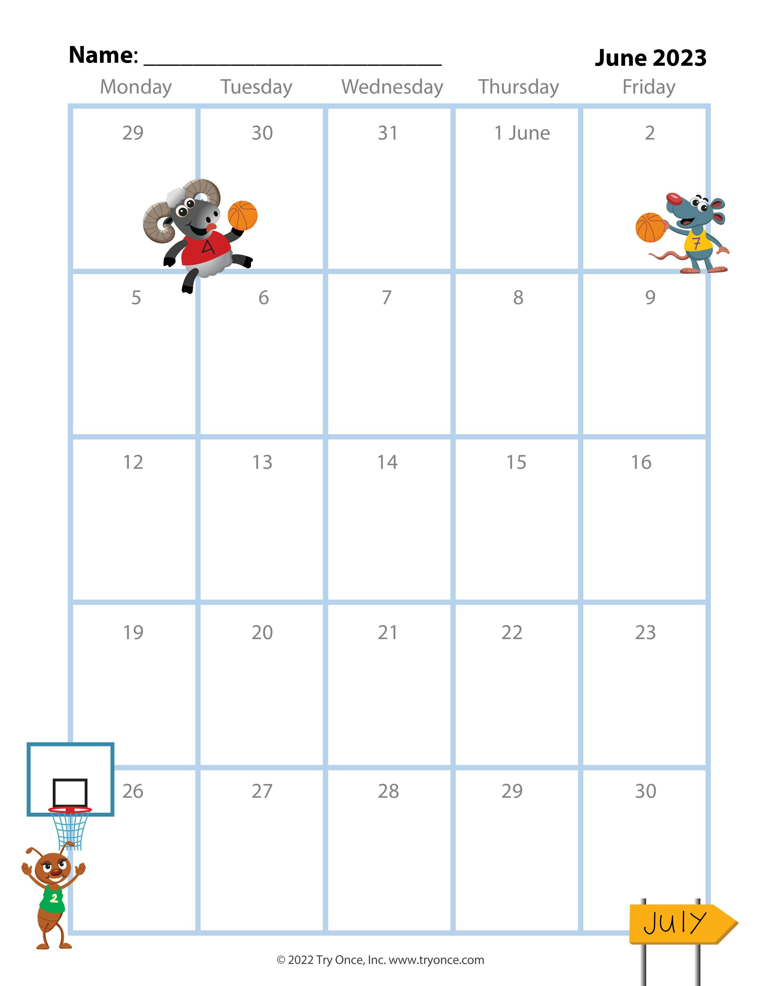 Klassenzimmerkalender - Druckbare monatliche Kalender für Grundschullehrer Medien 5