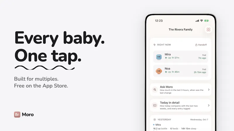 Moro - Twins & Baby Tracker screenshot 1