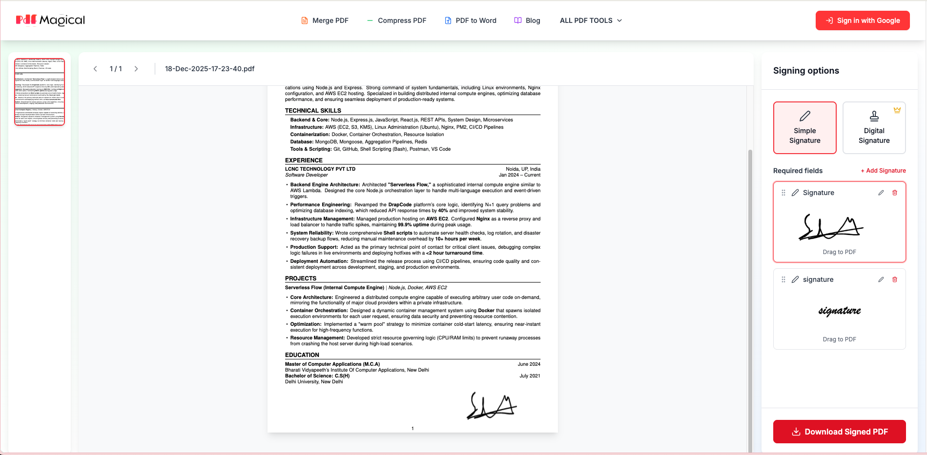 PDFMagical - Screenshot 2 showing product features and functionality