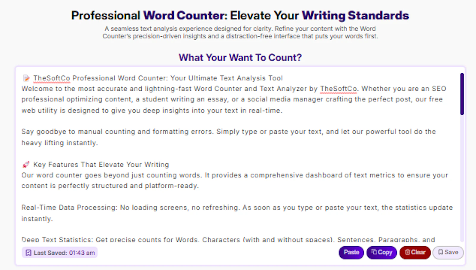 TheSoftCo Word Counter screenshot 3