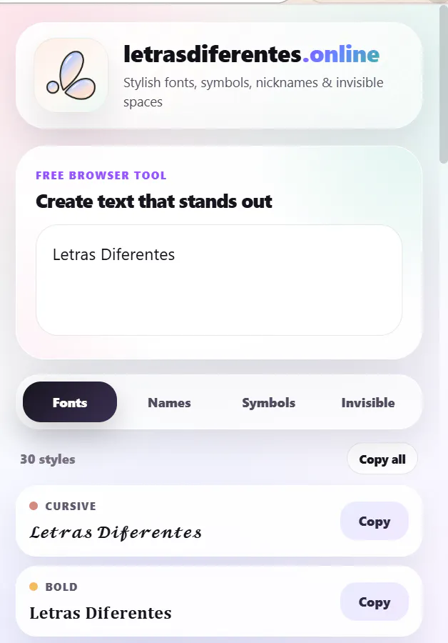 Stylish Fonts Generator-Chrome Extension gallery image