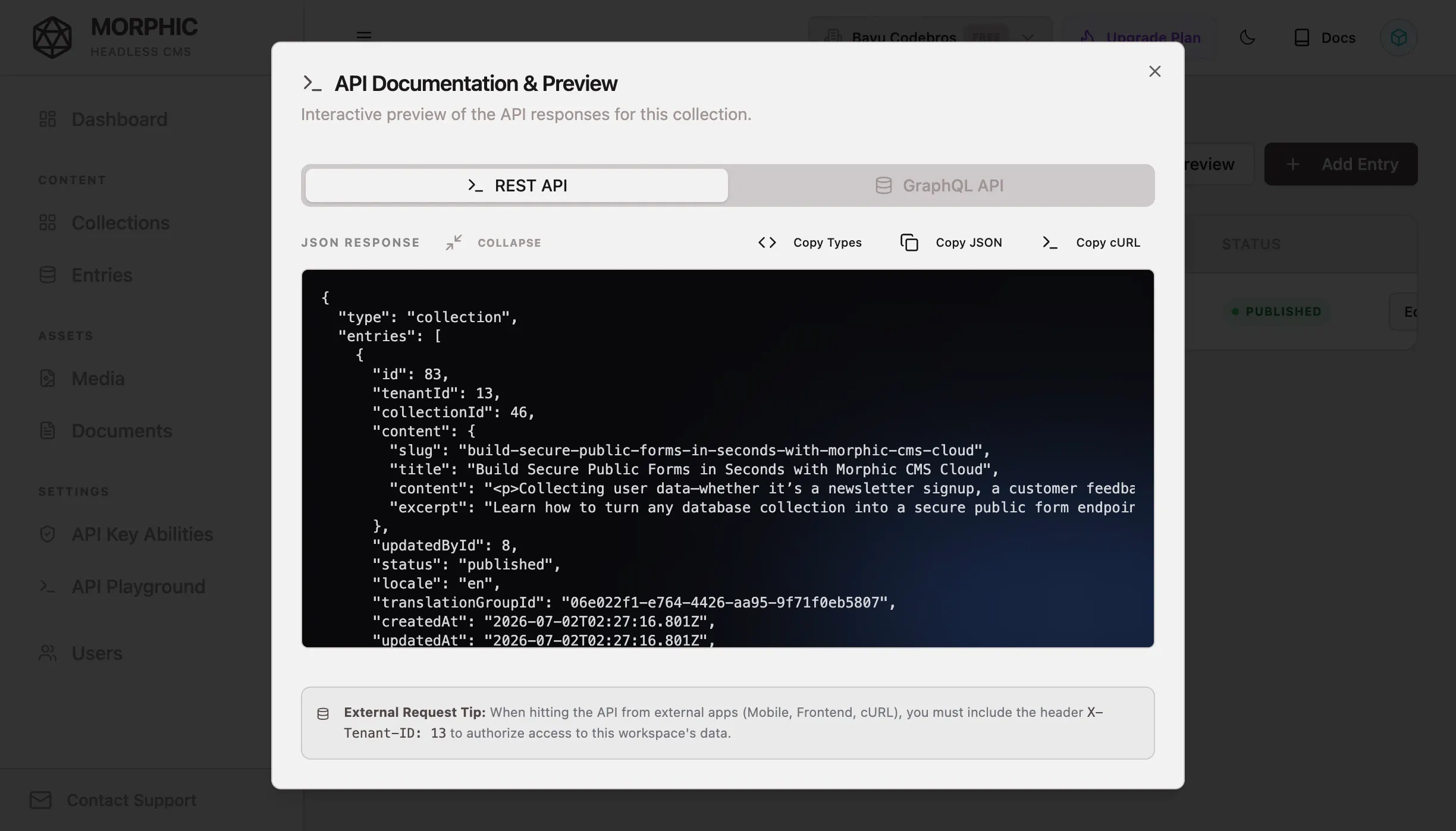 Morphic CMS screenshot 4