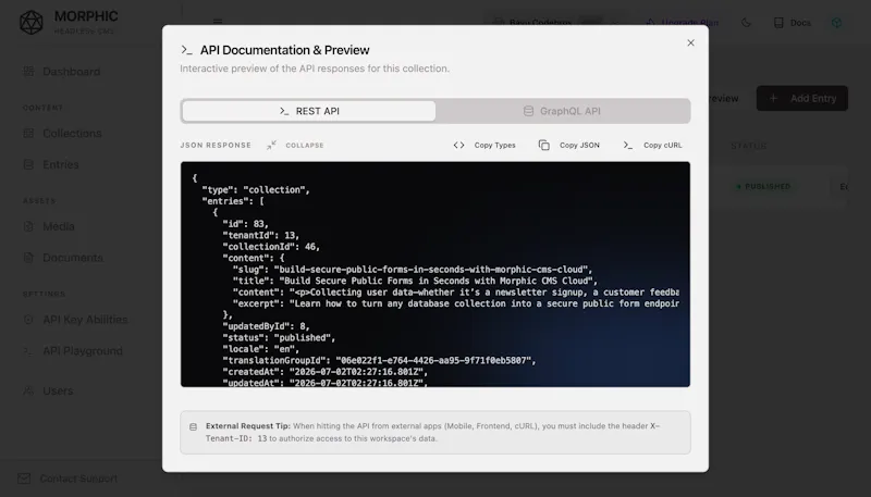 Morphic CMS screenshot 5