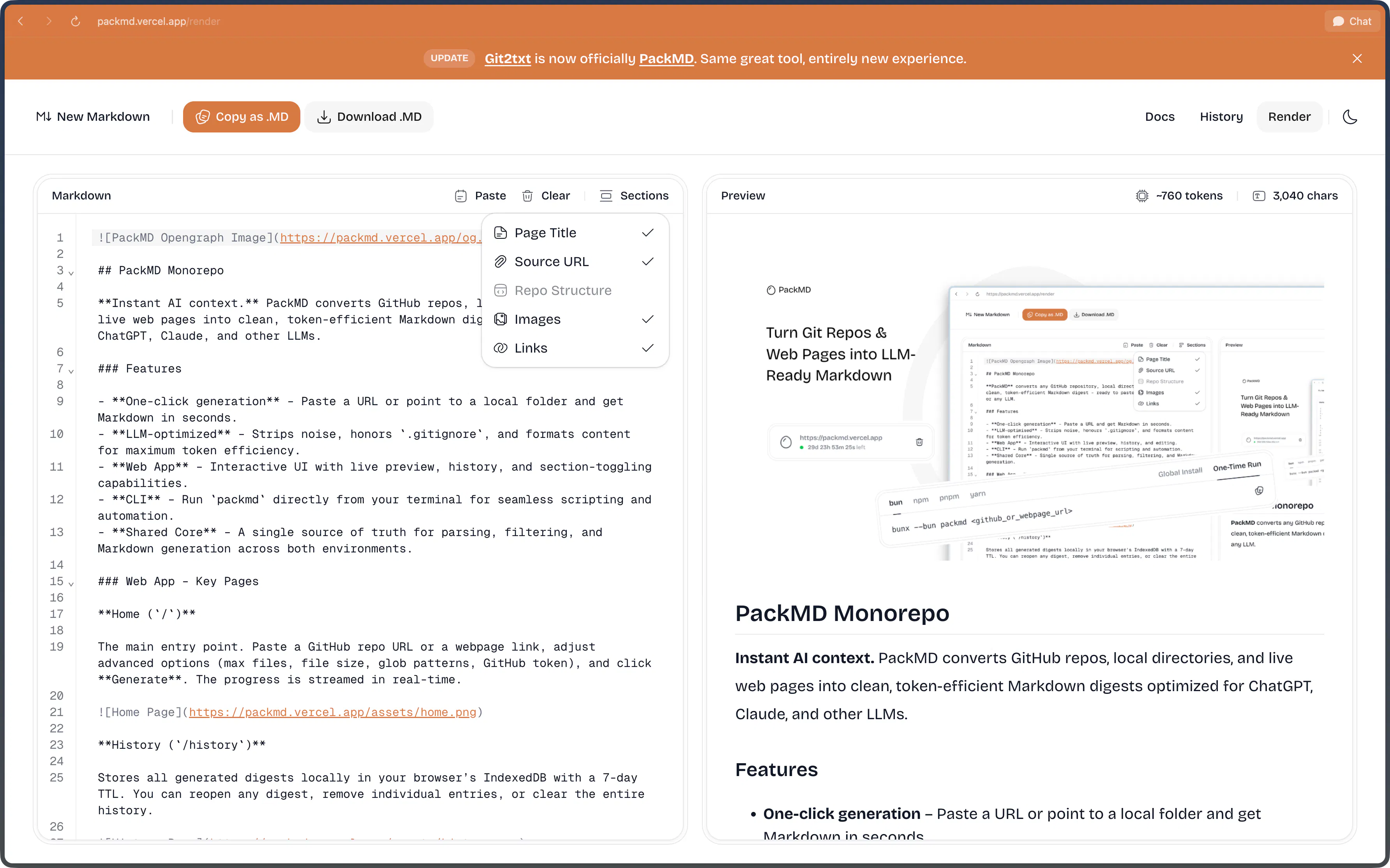 PackMD gallery image
