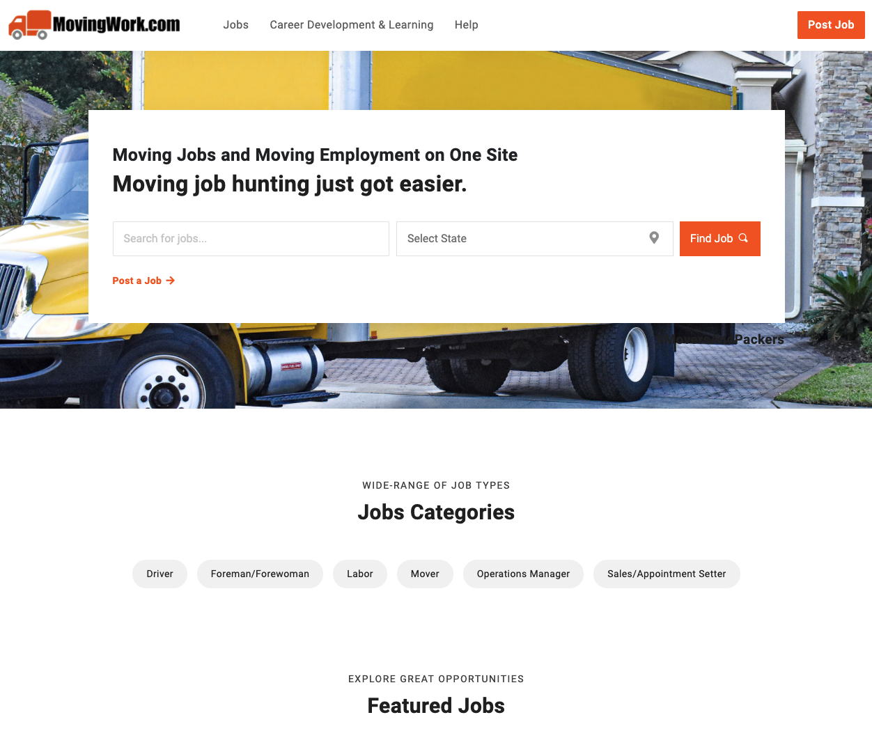 Job board for moving companies gallery image