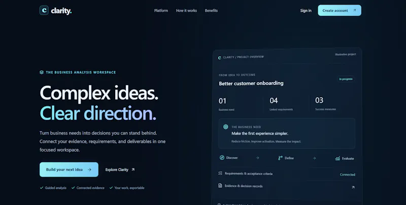 Clarity-Business Analysis Workspace screenshot 2