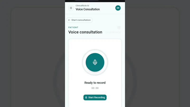 Clinical Note AI screenshot 1 (video preview)
