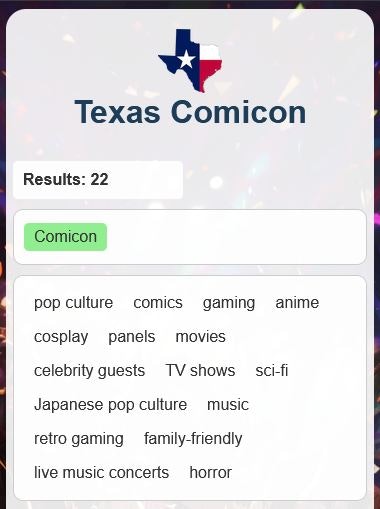 TexasComicon.com - La tua guida alle convenzioni, agli eventi e ai tornei del Texas media 2