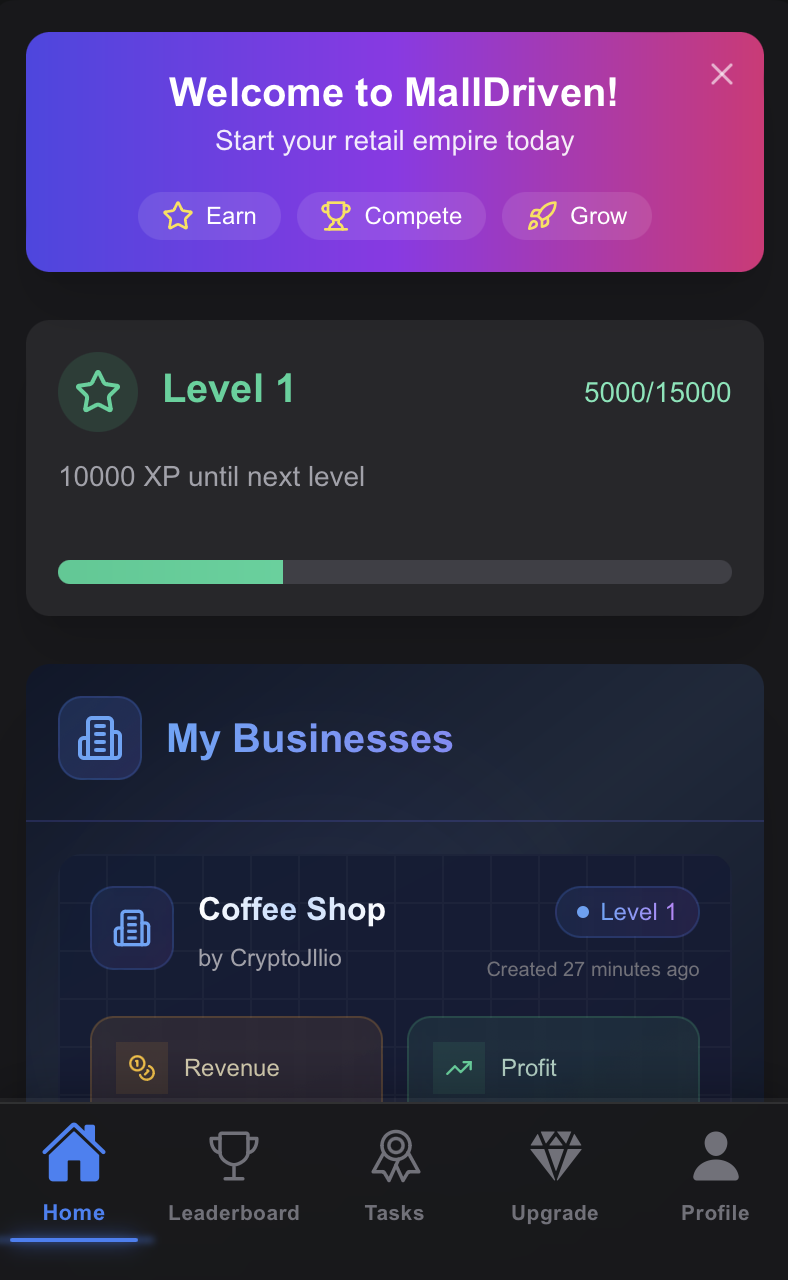 وسائط لعبة malldriven |تطبيق Telegram Mini - بناء إمبراطورية رقمية مع تحركات الأعمال الذكية 4