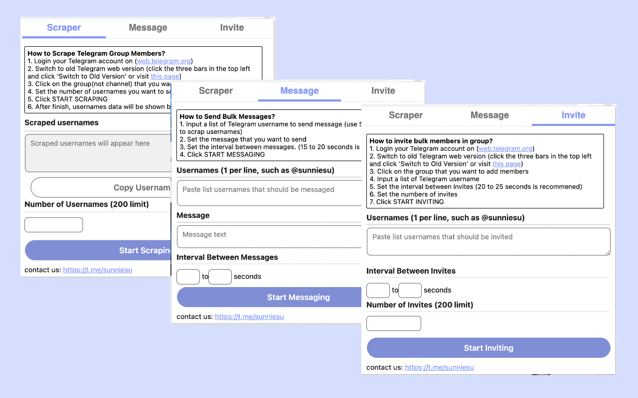 Telegram -afzender - Verbind uw klanten in bulk op Telegram! media 2