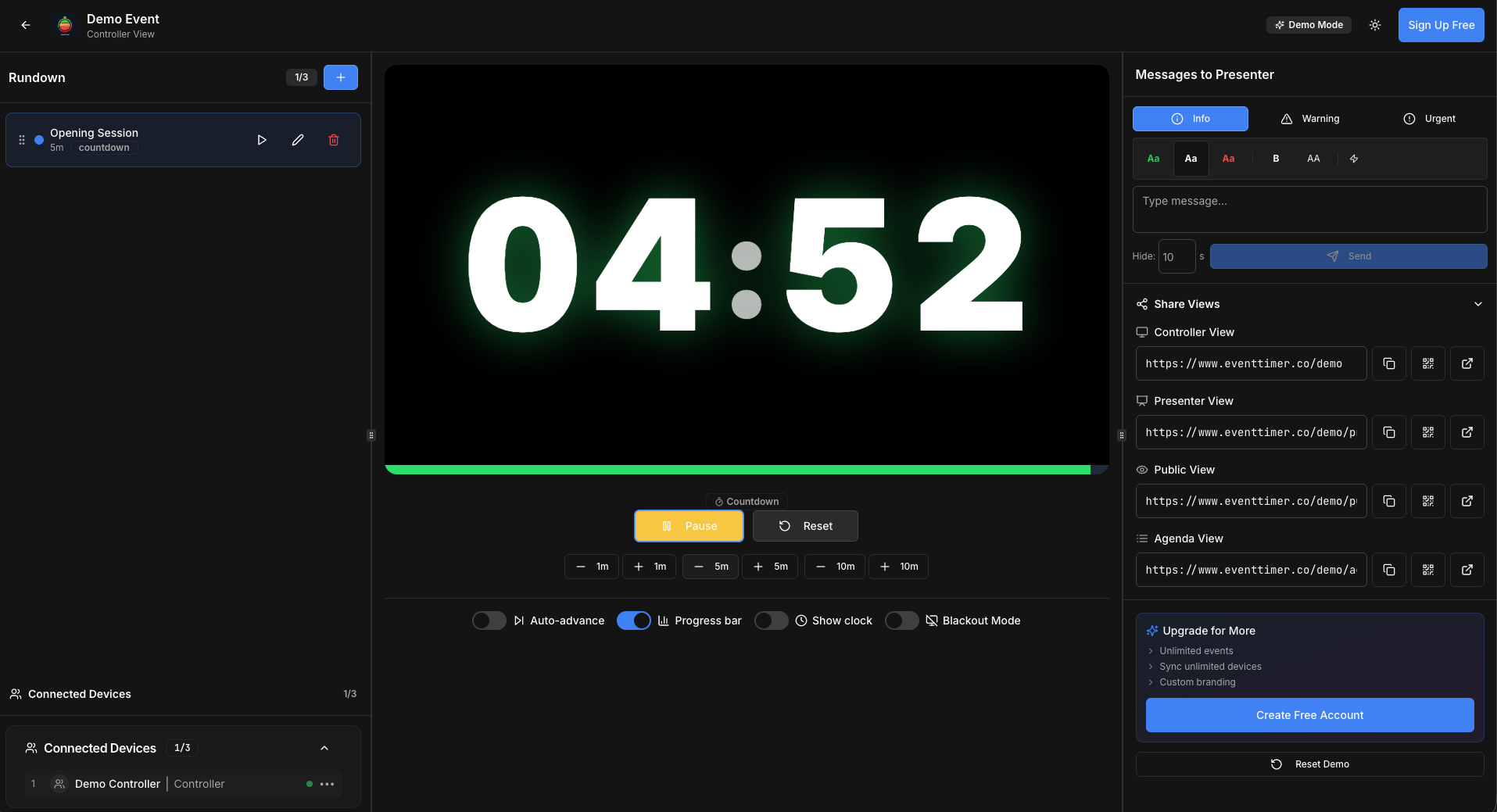 EventTimer.co - Screenshot 3 showing product features and functionality