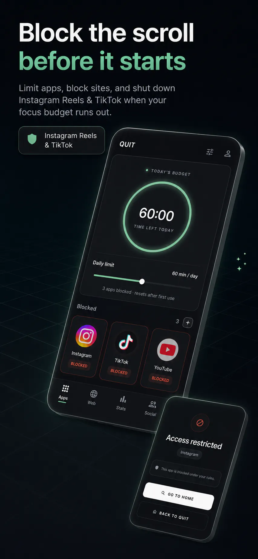 QUIT DOOMSCROLLING & Gamble screen Time gallery image