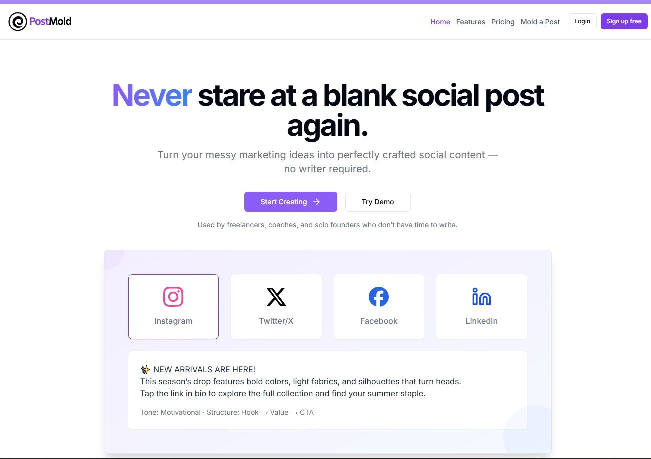PostMold – Turn Ideas Into Posts Fast media 2