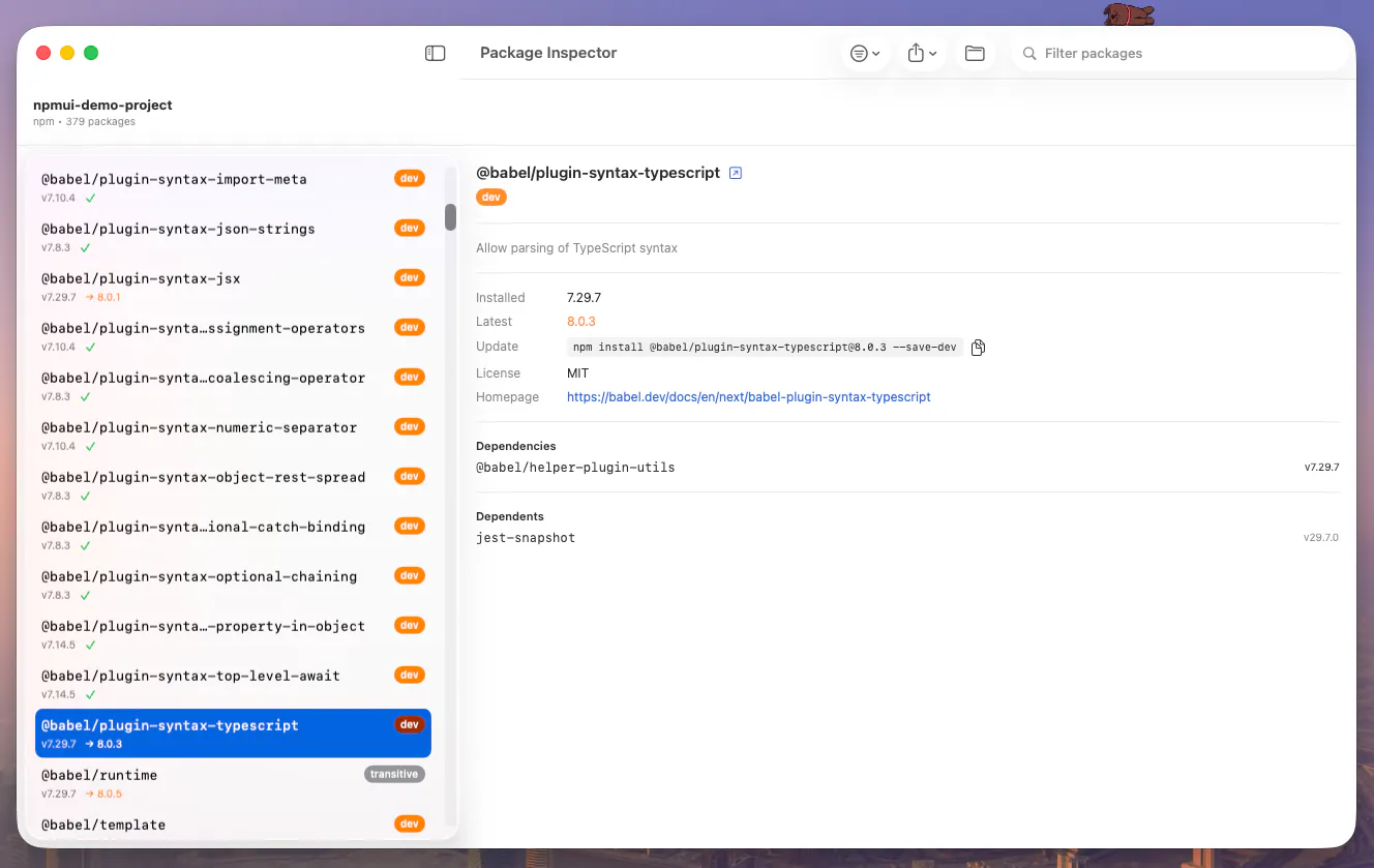 npm Package Inspector gallery image
