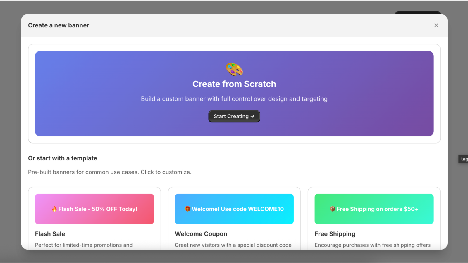 TagTour: Shopify App for Custom Banners gallery image