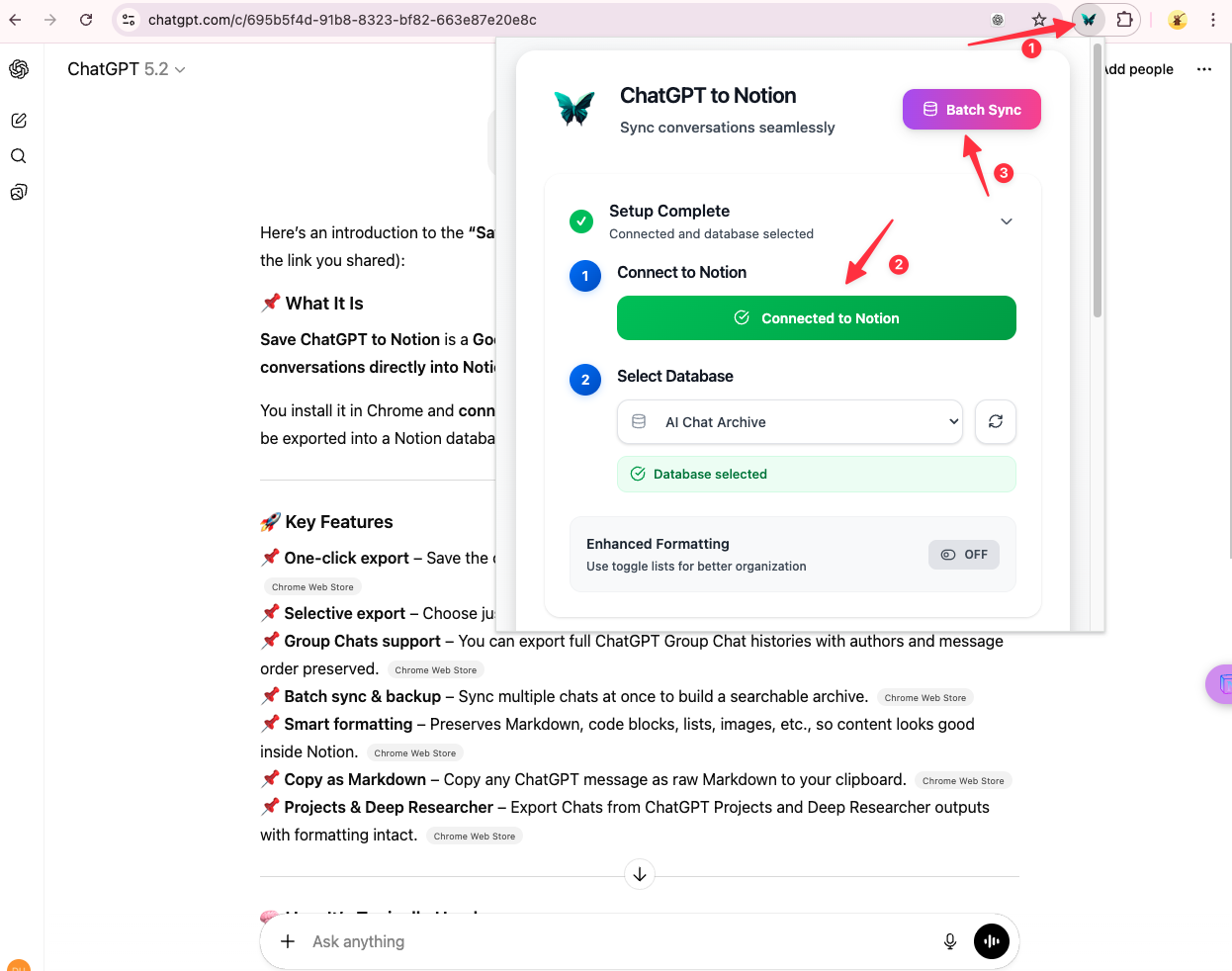 ChatGPT to Notion 2.0 gallery image