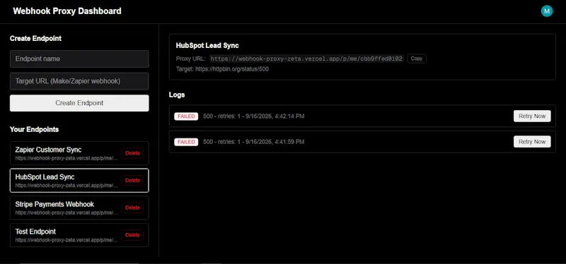 Webhook Proxy screenshot 2