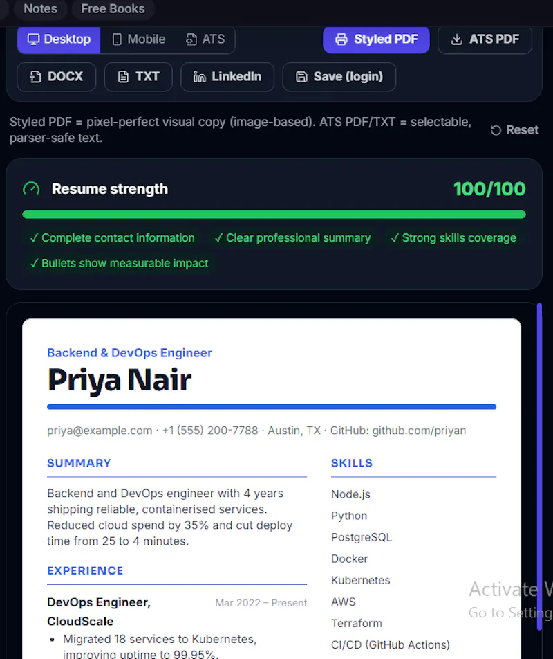 Free AI Resume Builder  screenshot 1