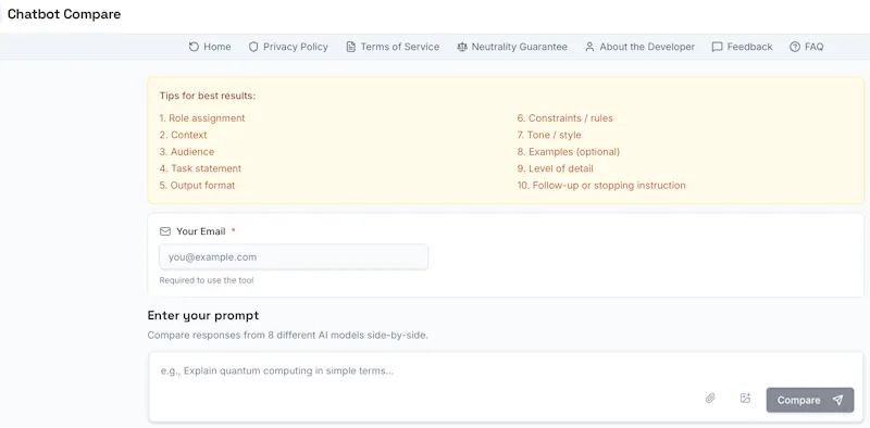 Chatbot Compare screenshot 2