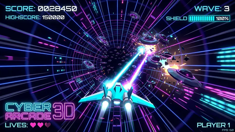 CYBER ARCADE 3D ARENA — WebGL & AR Games screenshot 2