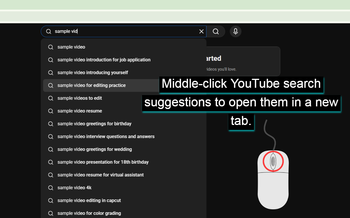 YouTube Middle-Click Suggestions gallery image