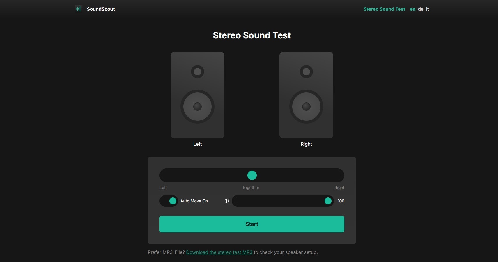 startuptile Sound Scout-Online sound tests for headphones & speakers