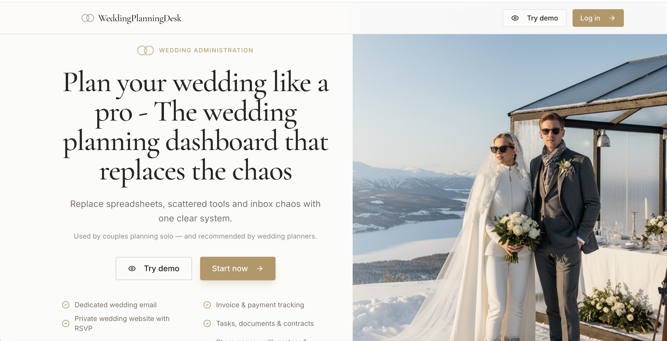 WeddingPlanningDesk - Main product screenshot demonstrating key features and user interface