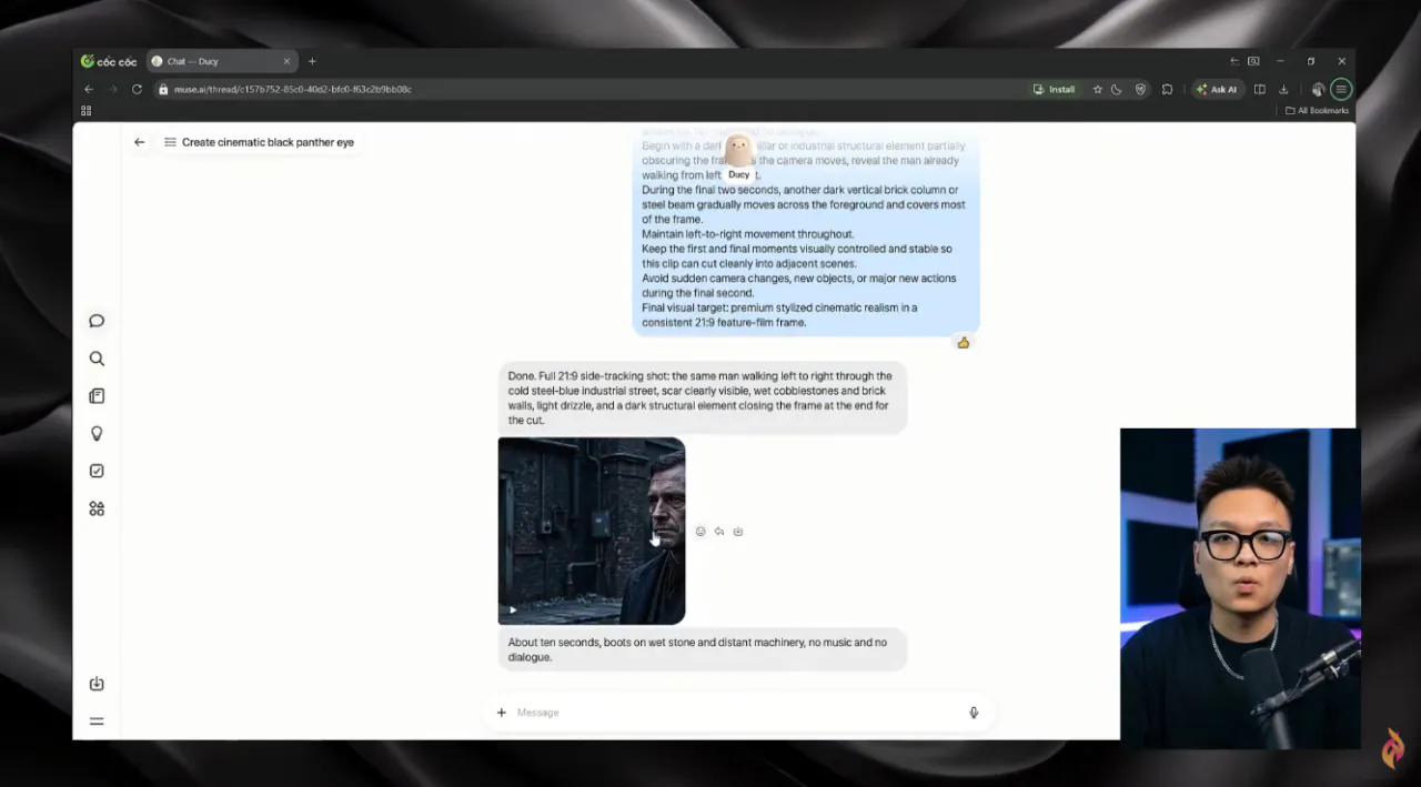 Muse AI Cinematic Video Workflow gallery image