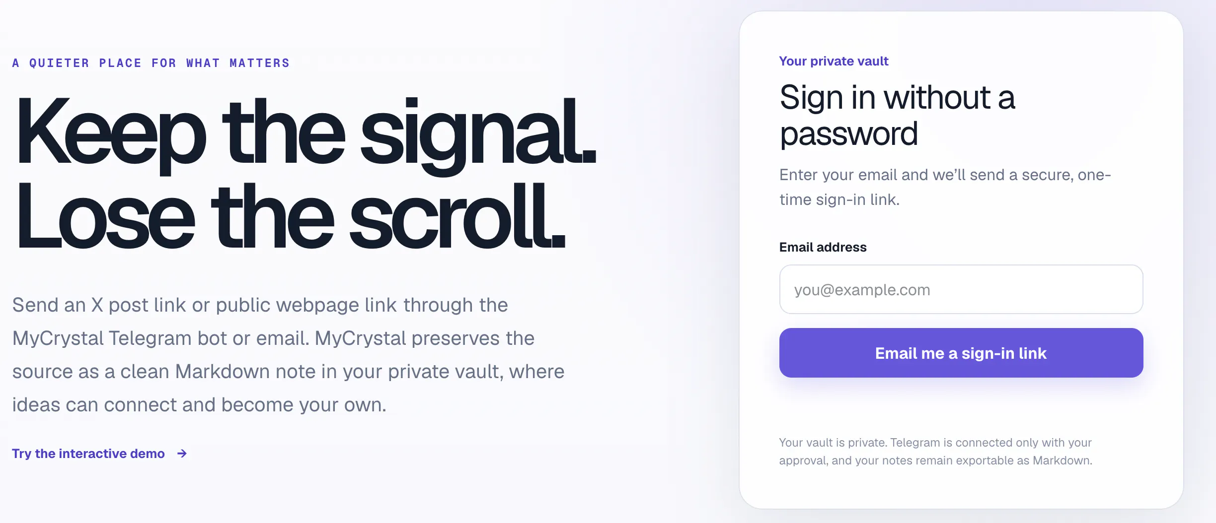 MyCrystal — X posts and web to Markdown gallery image