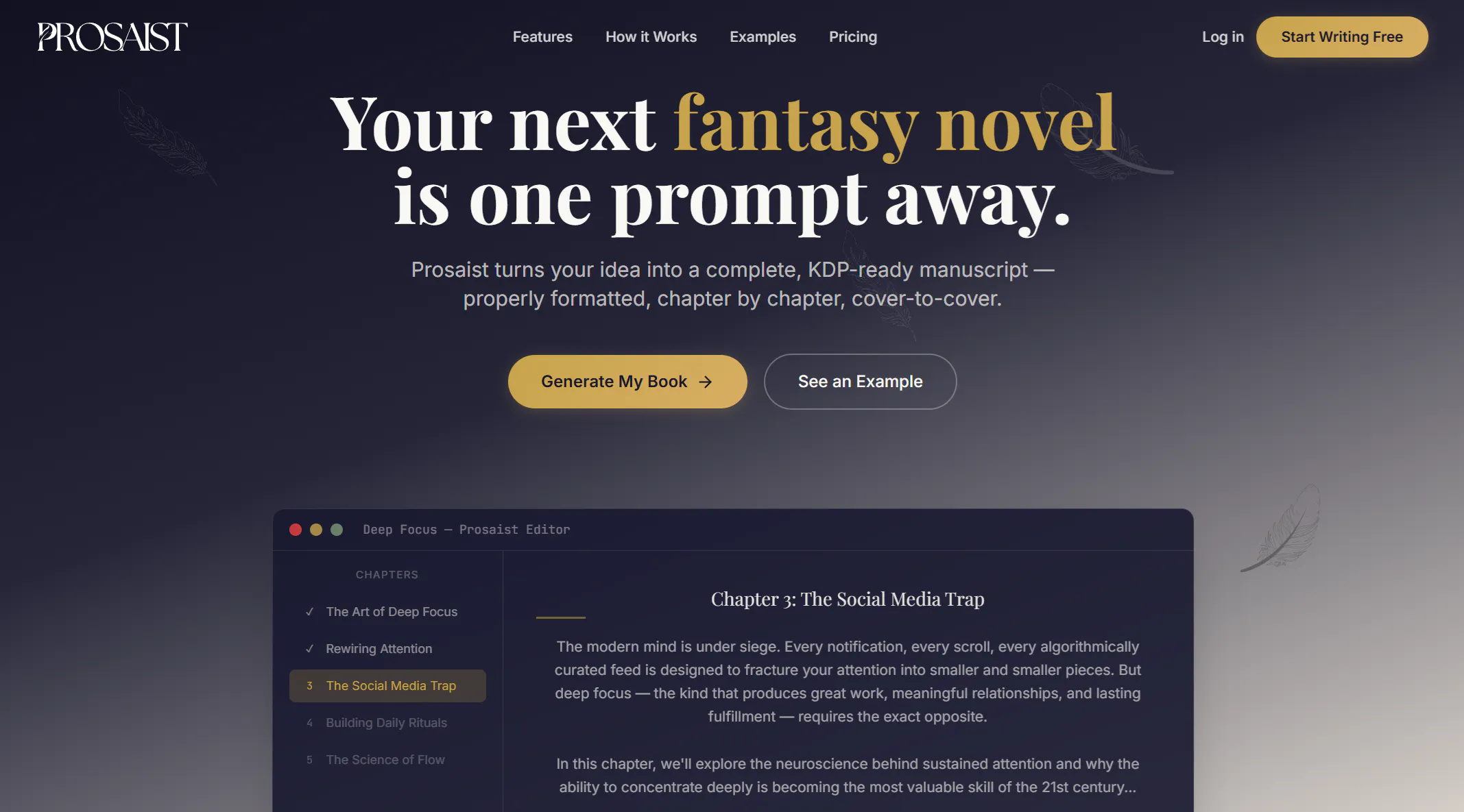 Prosaist product banner