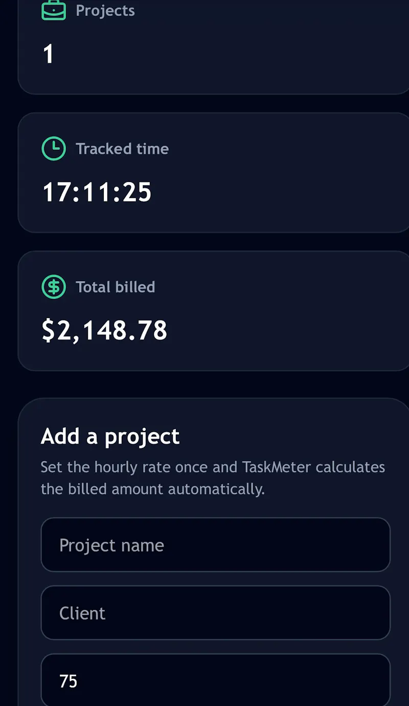 Freelance Clock screenshot 3