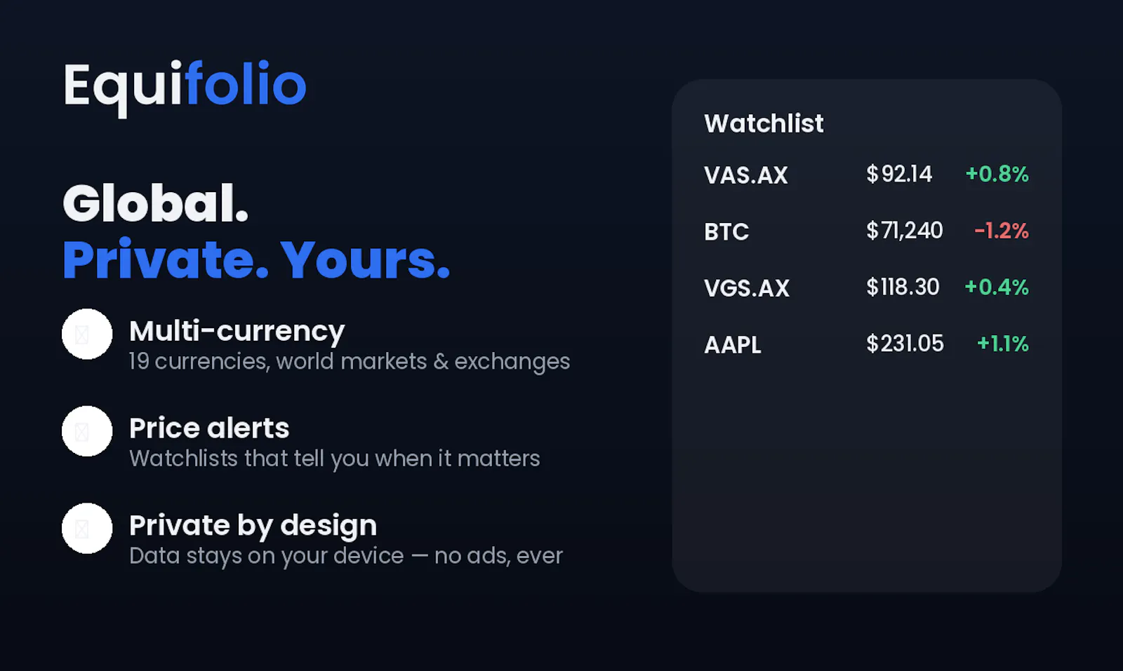 Equifolio — whole net worth, privately screenshot 4