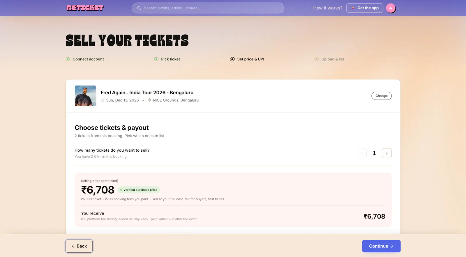 Reticket screenshot 3