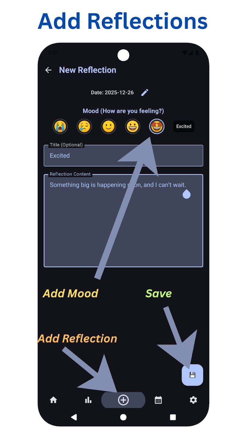 Daily Reflection Journal - Screenshot 2 showing product features and functionality