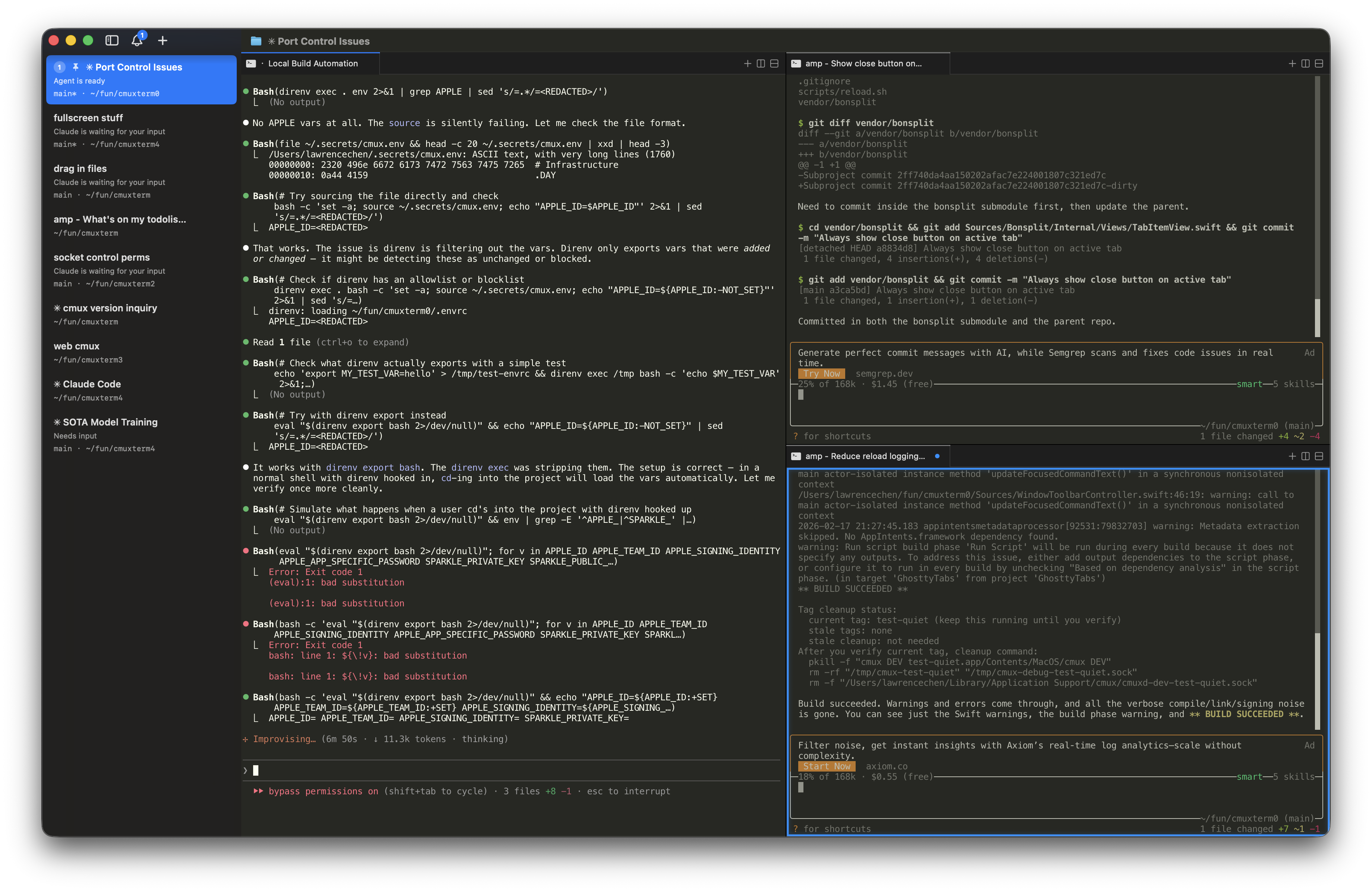 cmux - Main product screenshot demonstrating key features and user interface