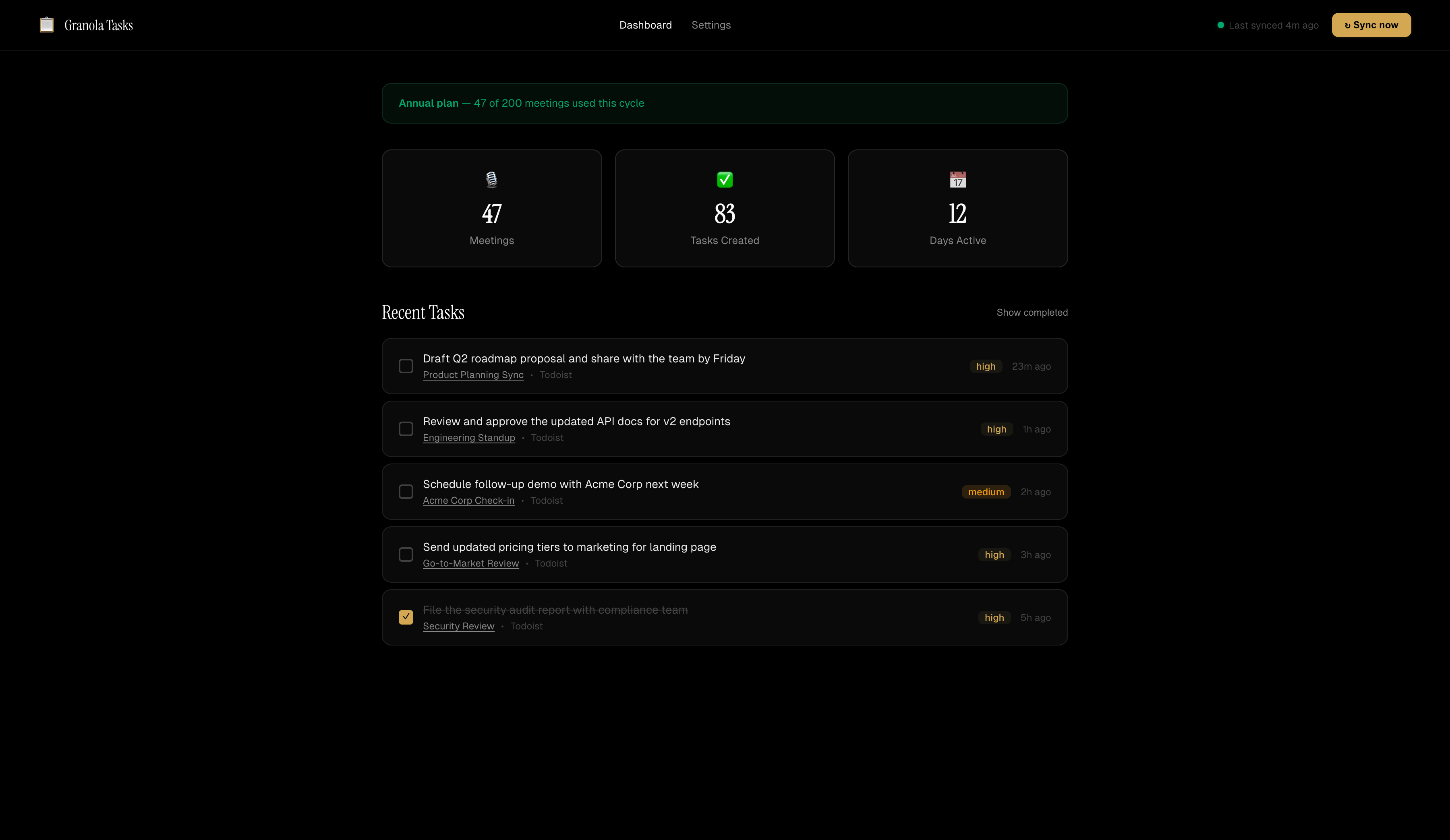 Granola Tasks gallery image
